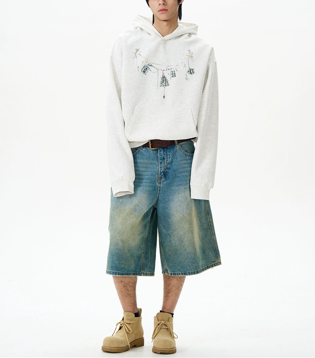 HS10050 Oversized Printed Necklace Design Hoodie
