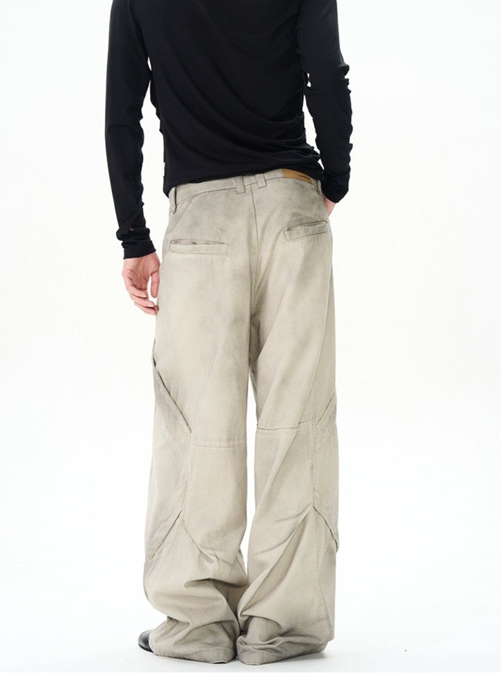 TJ10083 Baggy Dirty White Washed Trousers