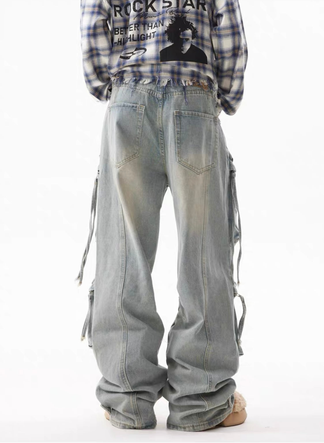 TJ10025 Baggy Multipocket Jeans/ Light Blue Washed