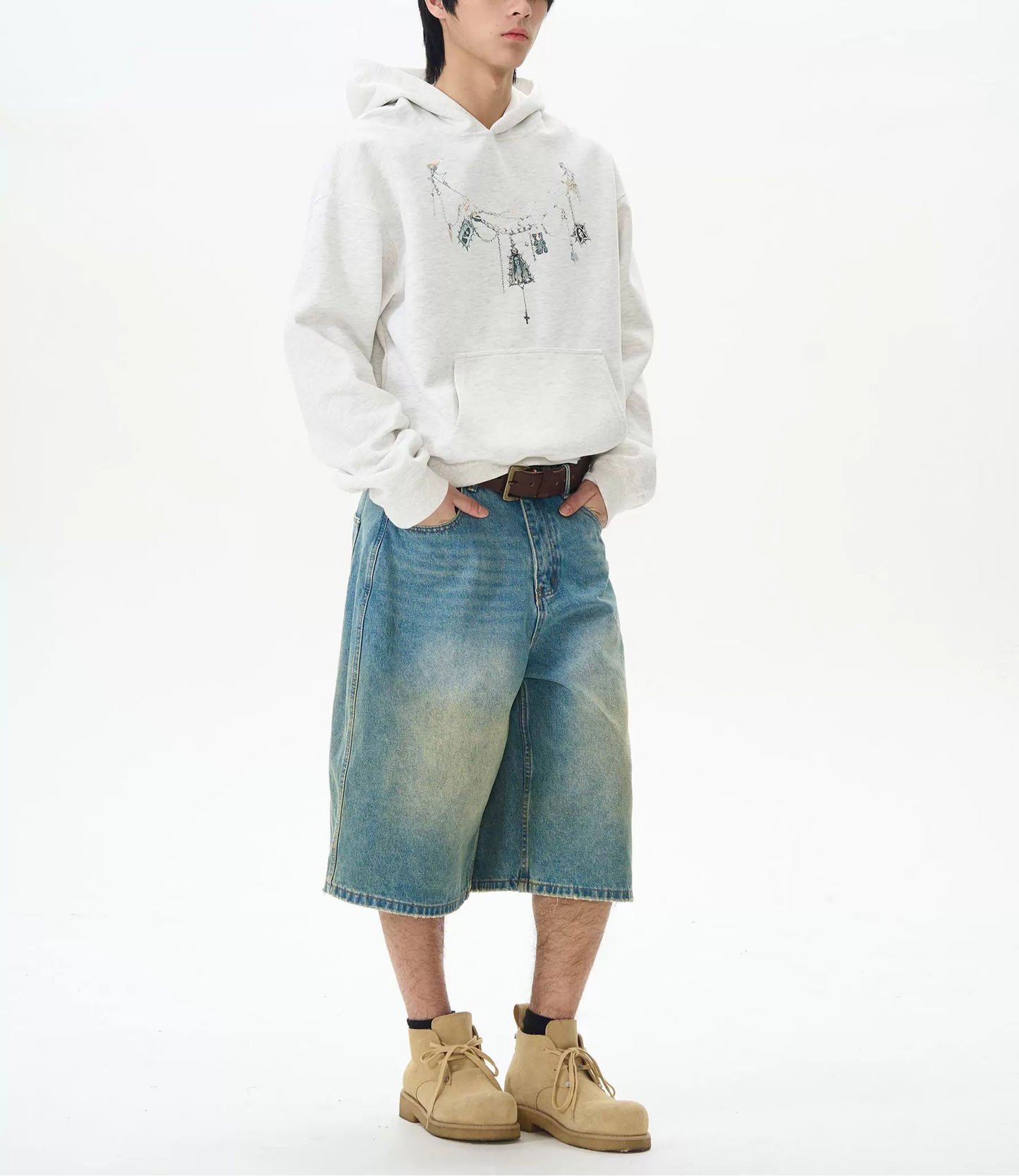 HS10050 Oversized Printed Necklace Design Hoodie
