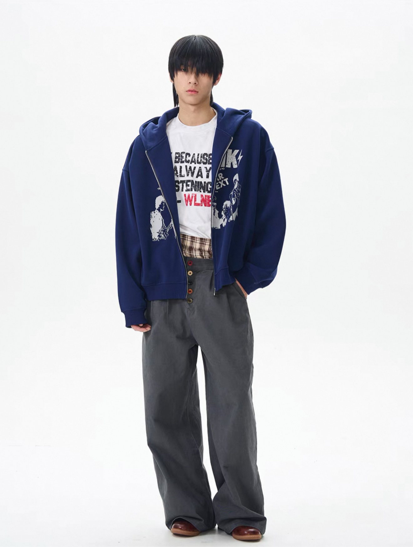 HS10052 Oversized Vintage Punk Hoodie