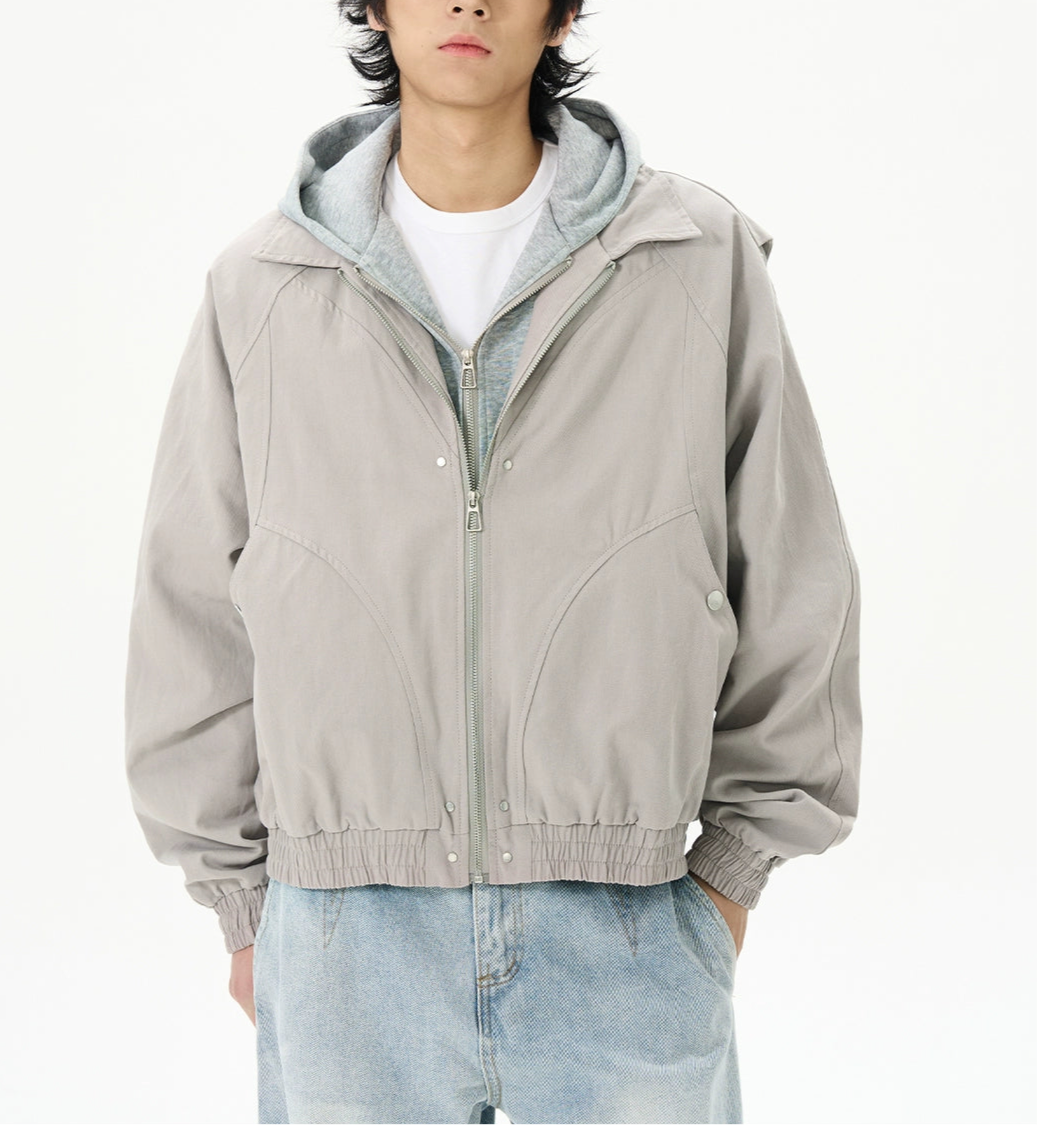 JS10063 Oversized Two-layer Design Cargo Jacket Hoodie