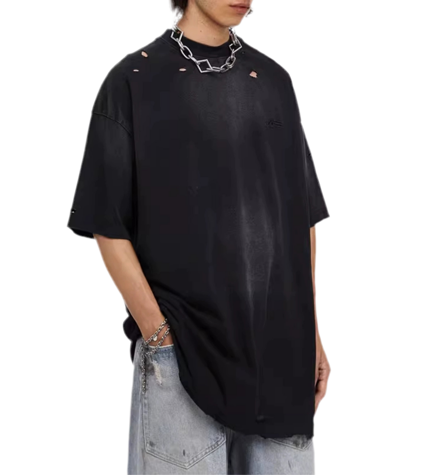 TLS113 Oversized tee/ Ripped ESM Logo