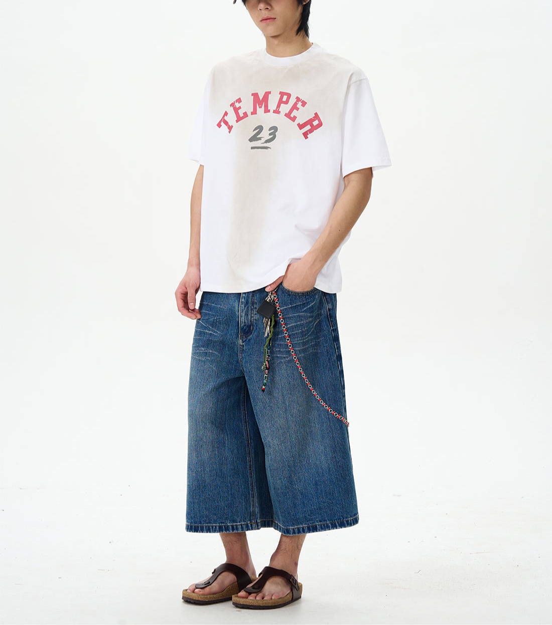 TJ10094 Baggy Vintage Washed Jorts