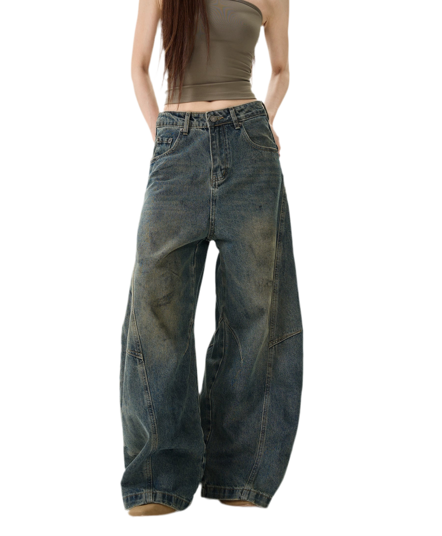 TJ10006 Wide-Leg Jeans/ Vintage Dust