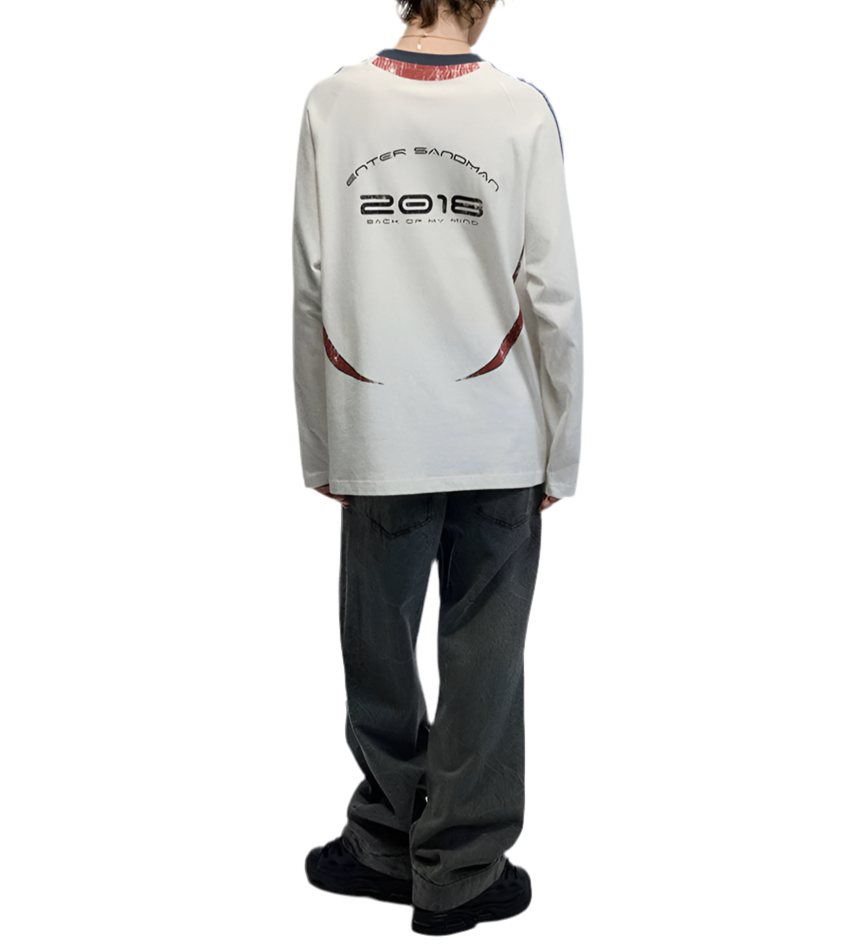 TLS107 Oversized long sleeve tee/ Velocity Grid