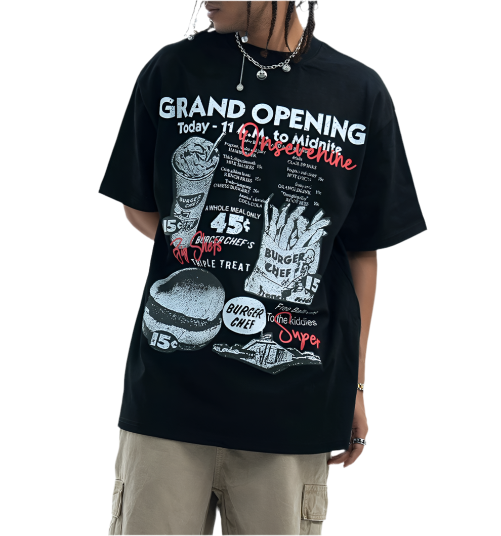 TLS130 Oversized tee/ Fast Food Menu