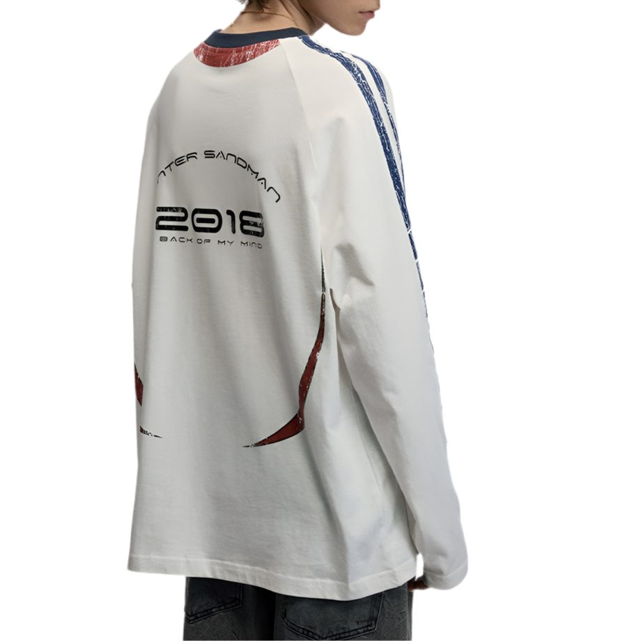 TLS107 Oversized long sleeve tee/ Velocity Grid