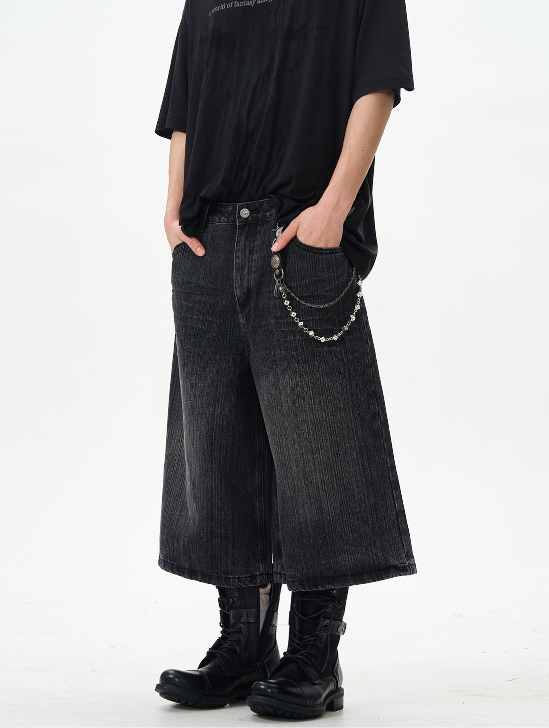 TJ10094 Baggy Vintage Washed Jorts