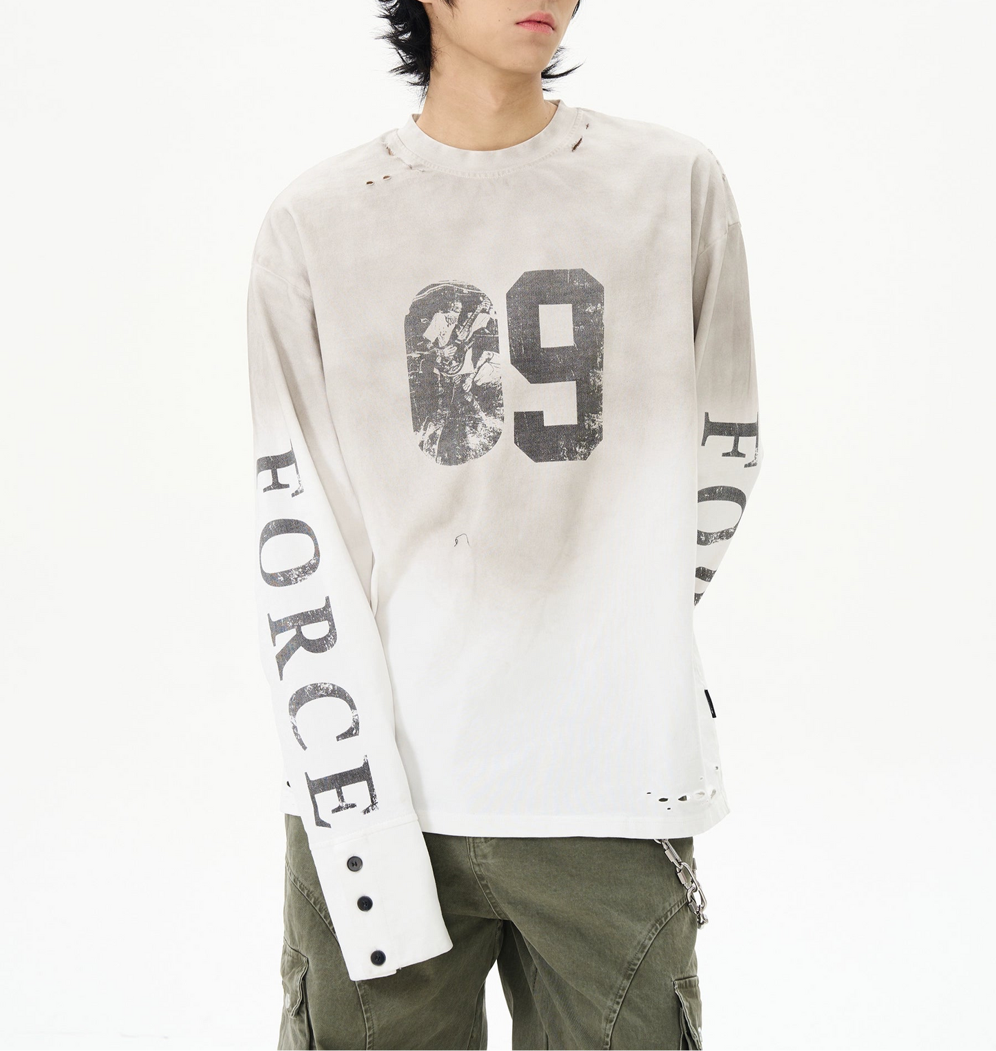 TLS141 Oversized Vintage Inspired Long Sleeve Tee