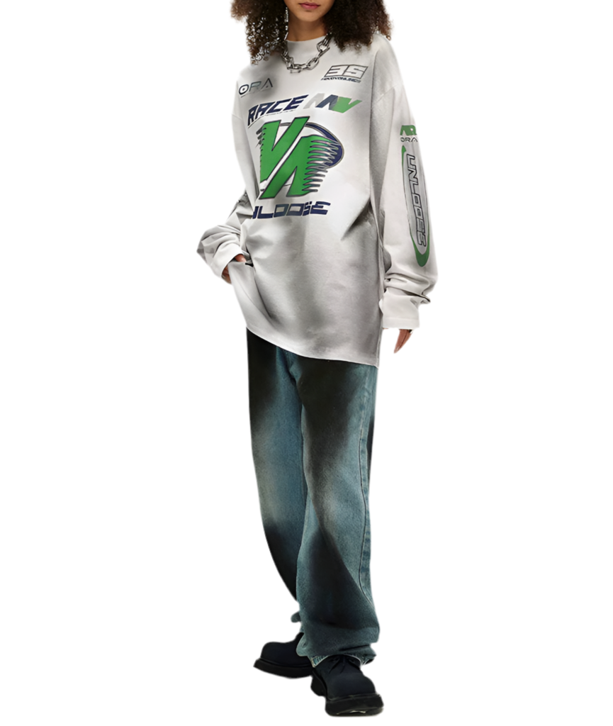 TLS106 Oversized long sleeve tee/ Race Unleashed