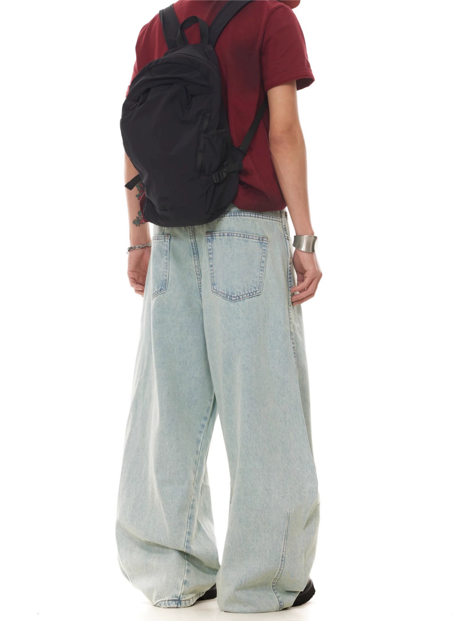 TJ10106 Baggy Icy Blue Washed Jeans