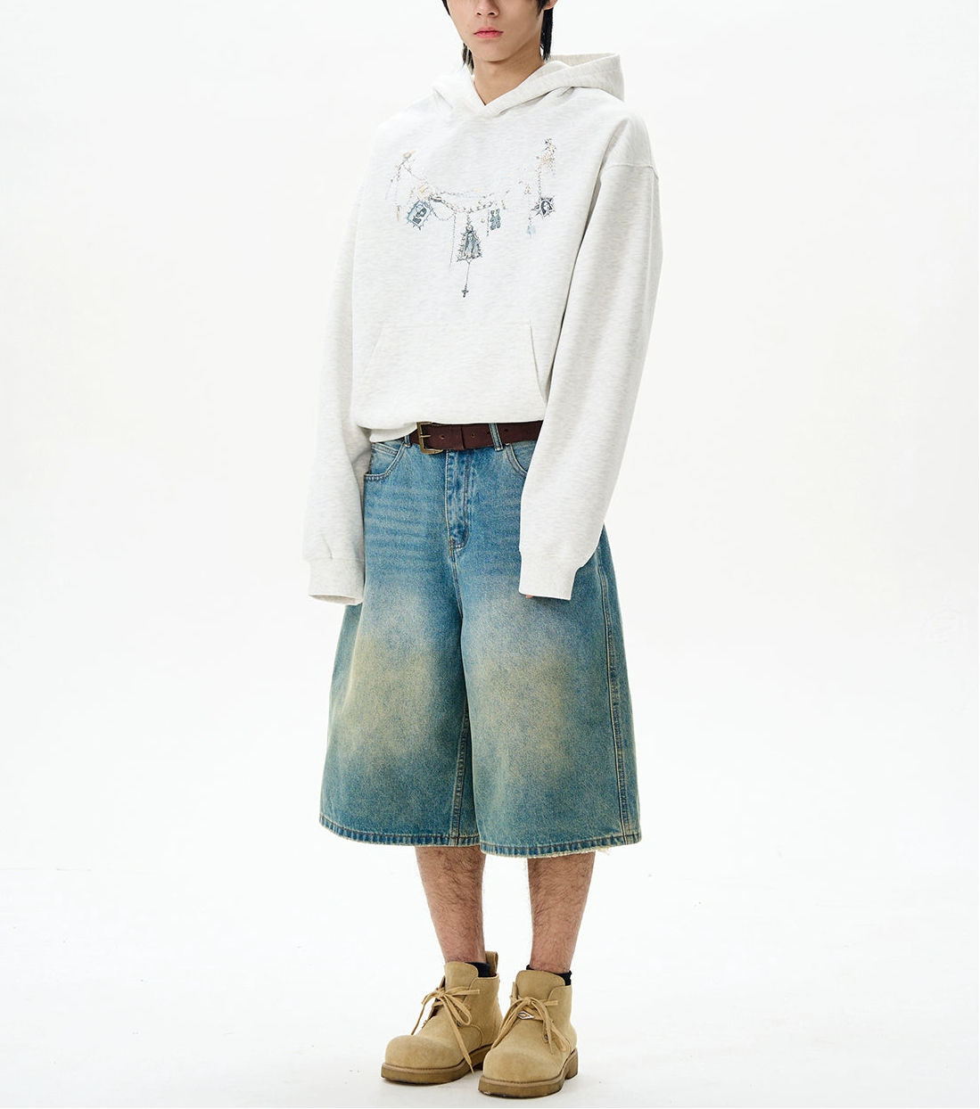 HS10050 Oversized Printed Necklace Design Hoodie