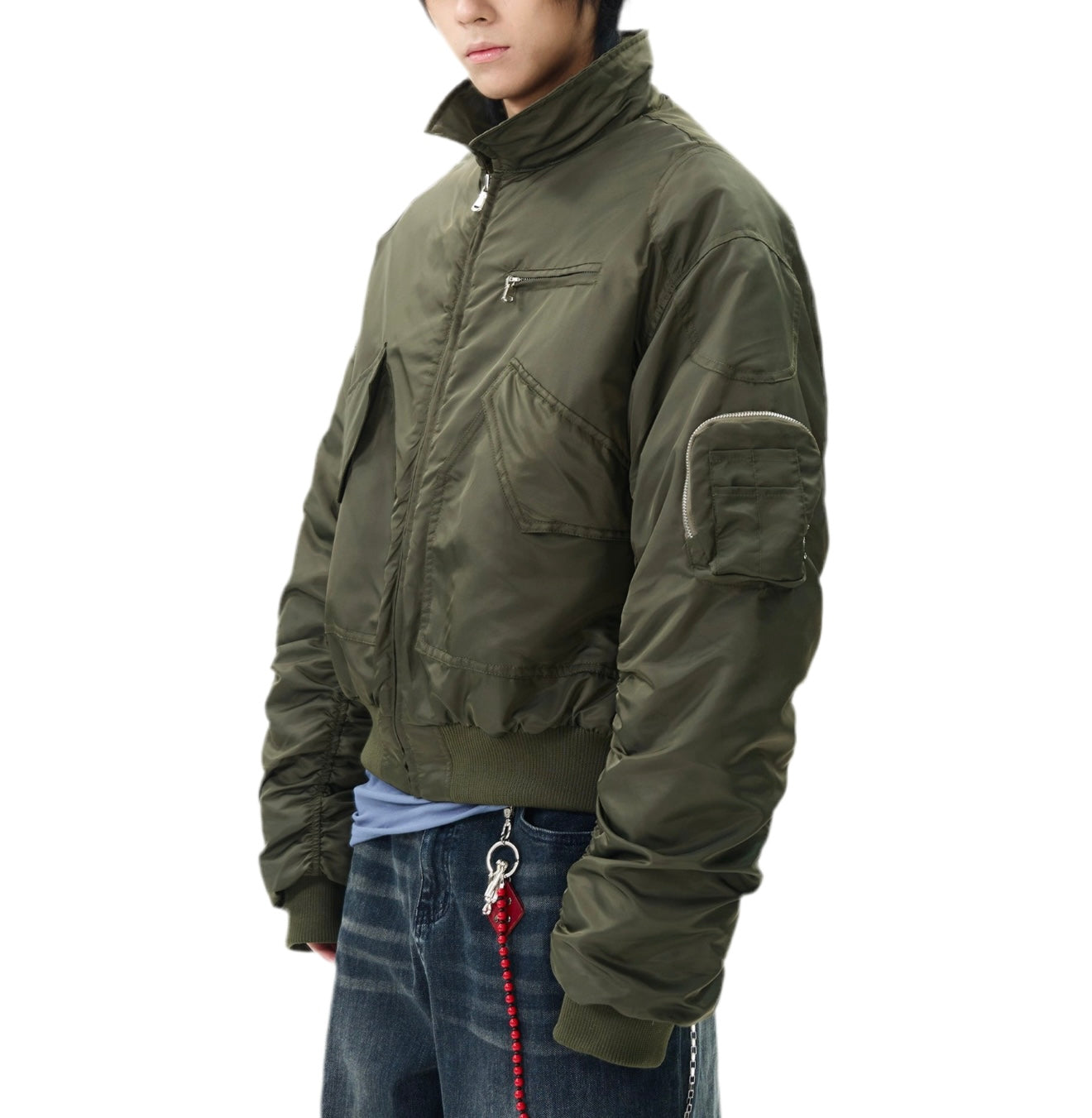 JS10005 Oversized Bomber Jacket/ Aviator Luxe