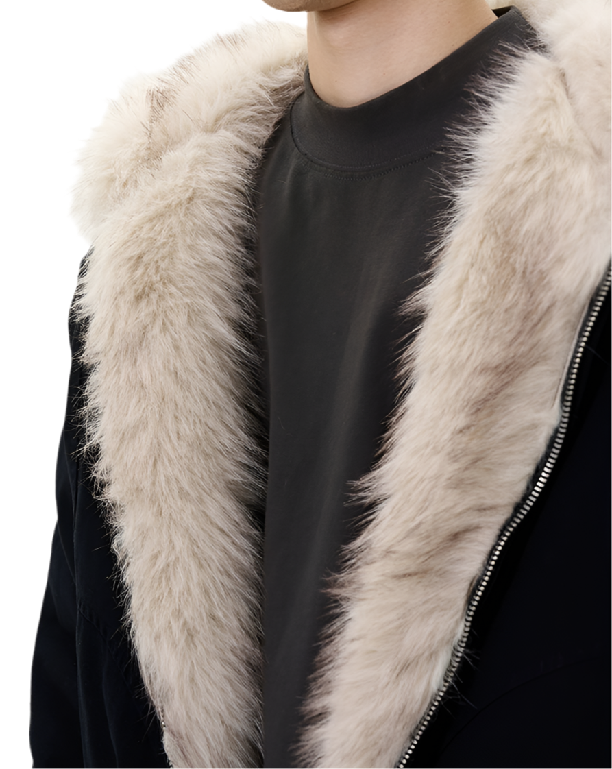 JS10023 Oversized Hooded Jacket/ Arctic Flux