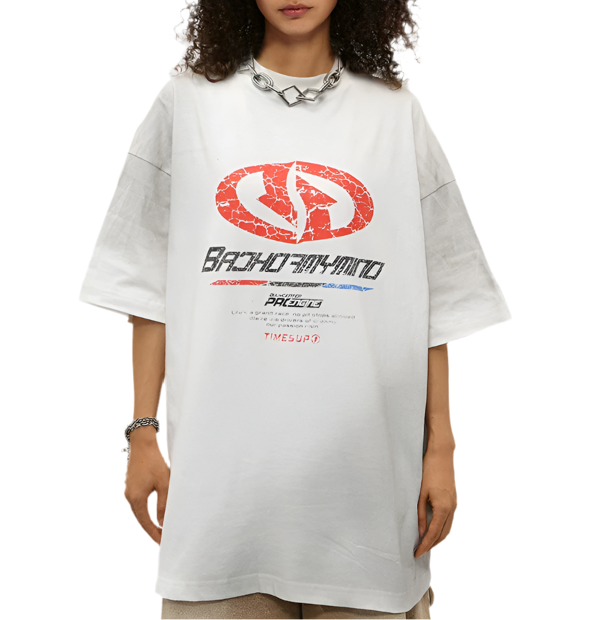 TLS116 Oversized tee/ Cracked Emblem