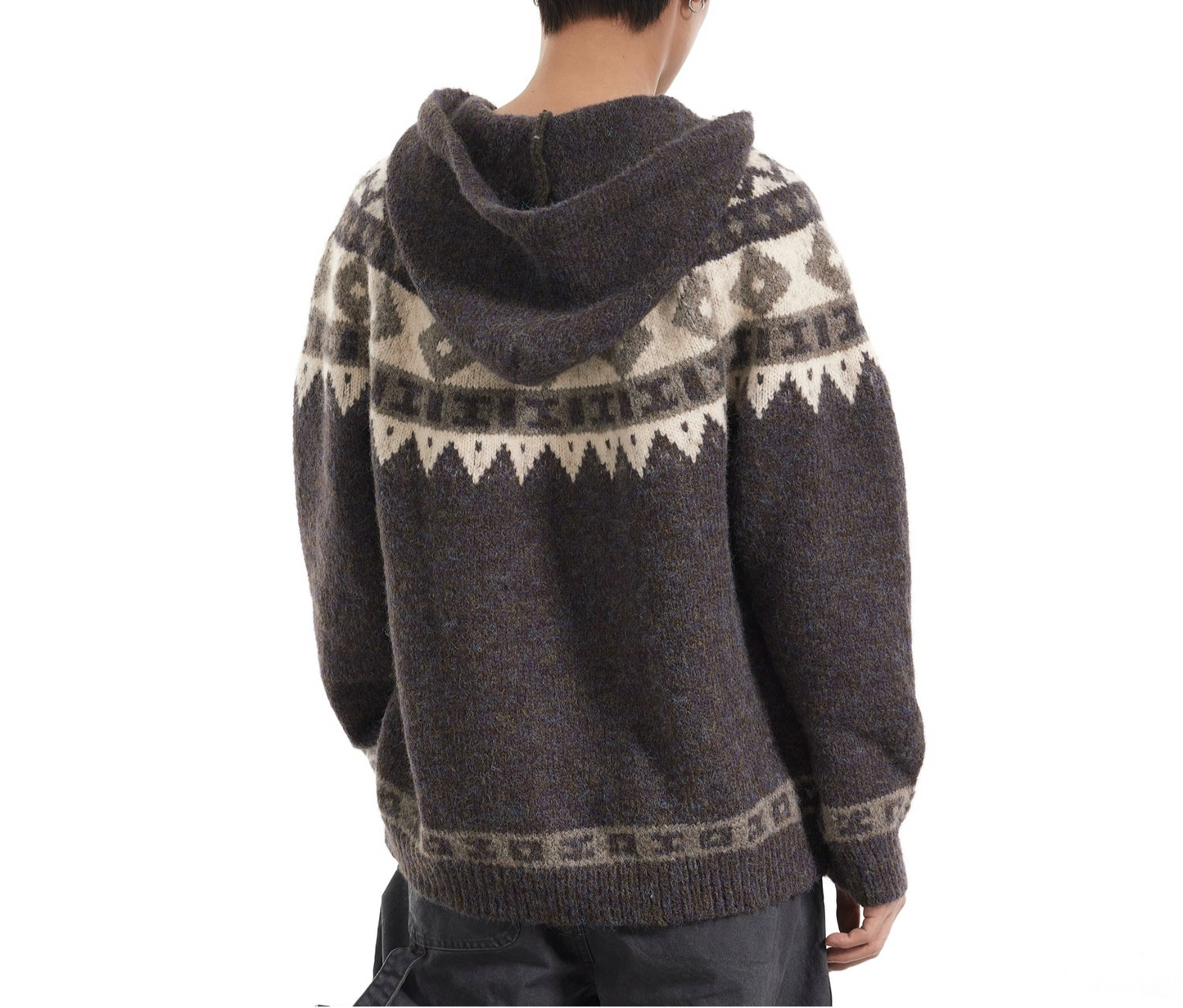 HS10041 Loose Cardigan Hoodie/ Nordic Heritage Knit