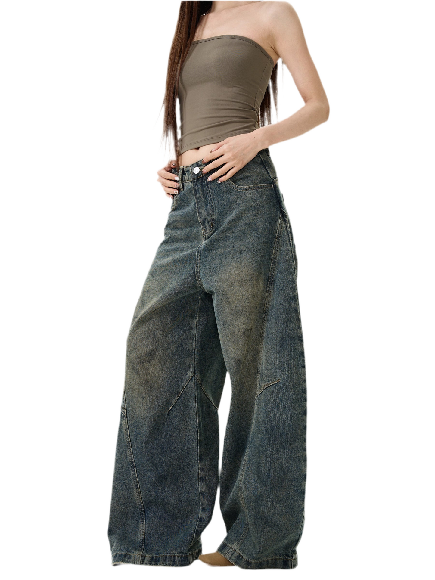 TJ10006 Wide-Leg Jeans/ Vintage Dust
