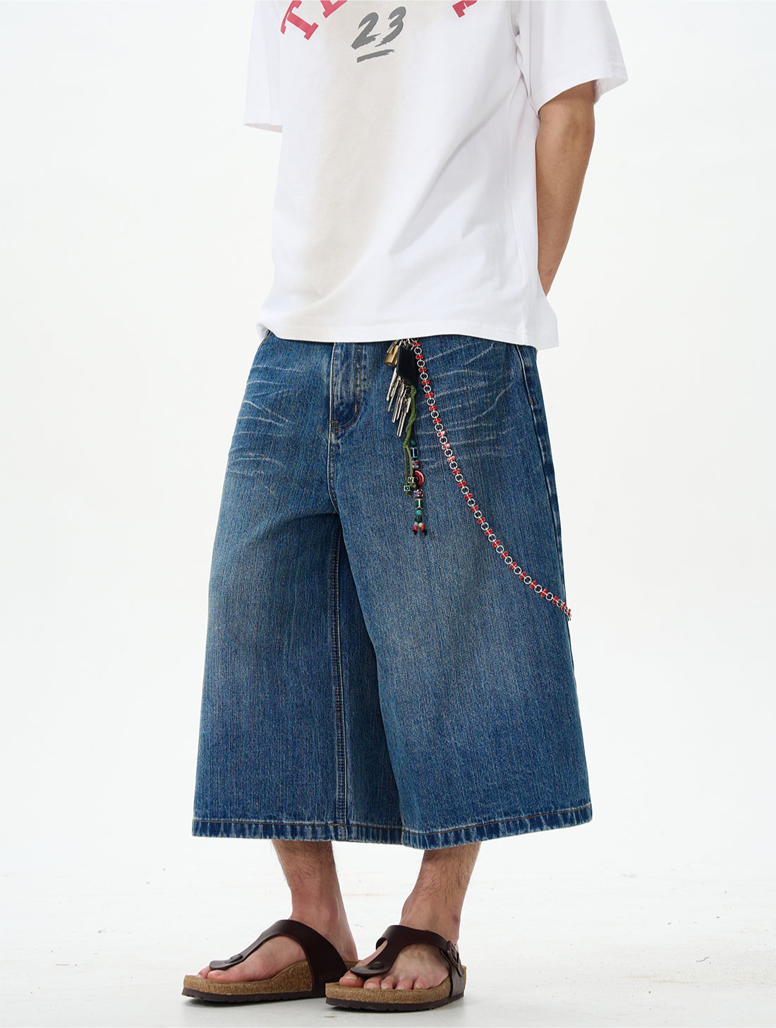 TJ10094 Baggy Vintage Washed Jorts