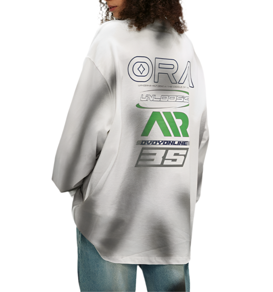 TLS106 Oversized long sleeve tee/ Race Unleashed