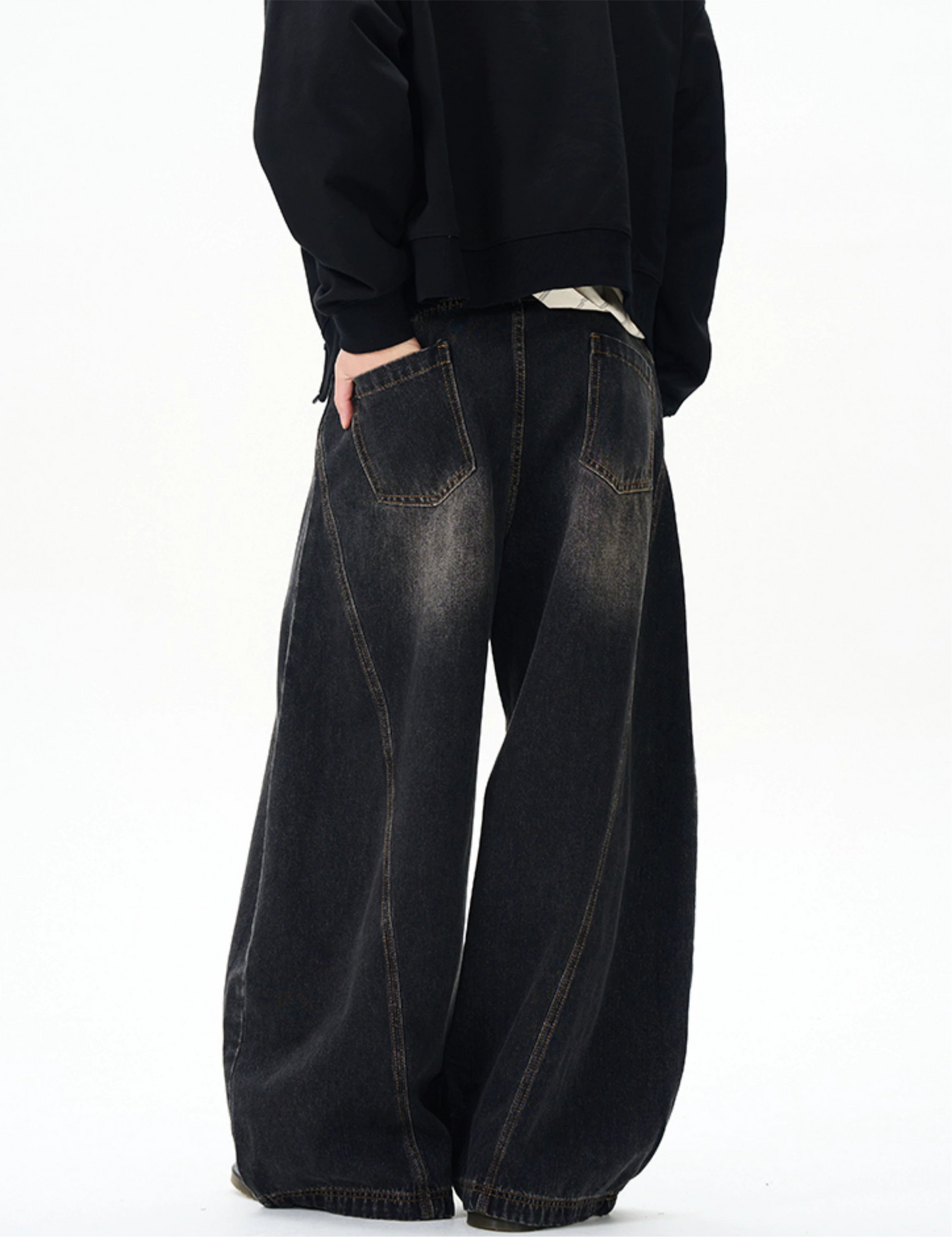 TJ10051 Wide-Leg Barrel Jeans/ Retrograde