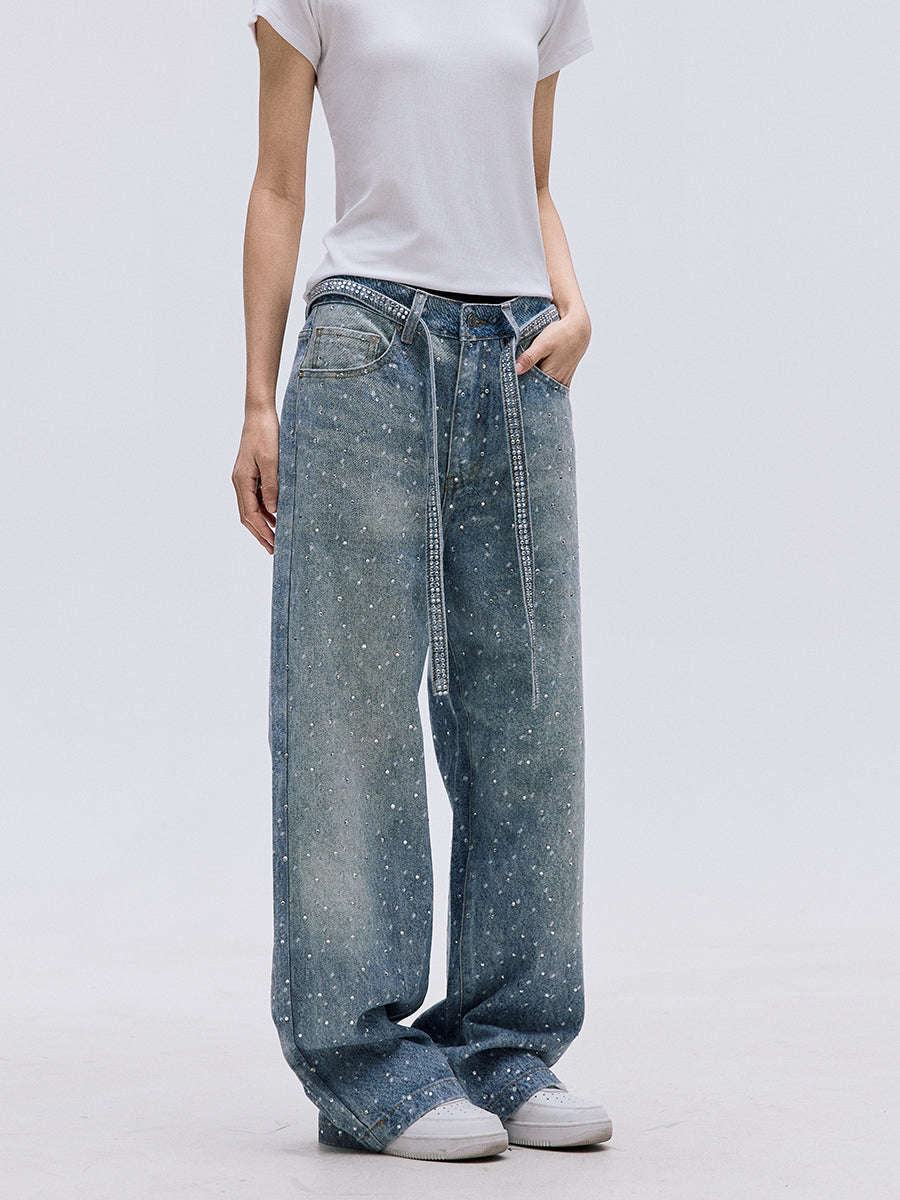 TJ10104 Baggy Starry Diamond Jeans