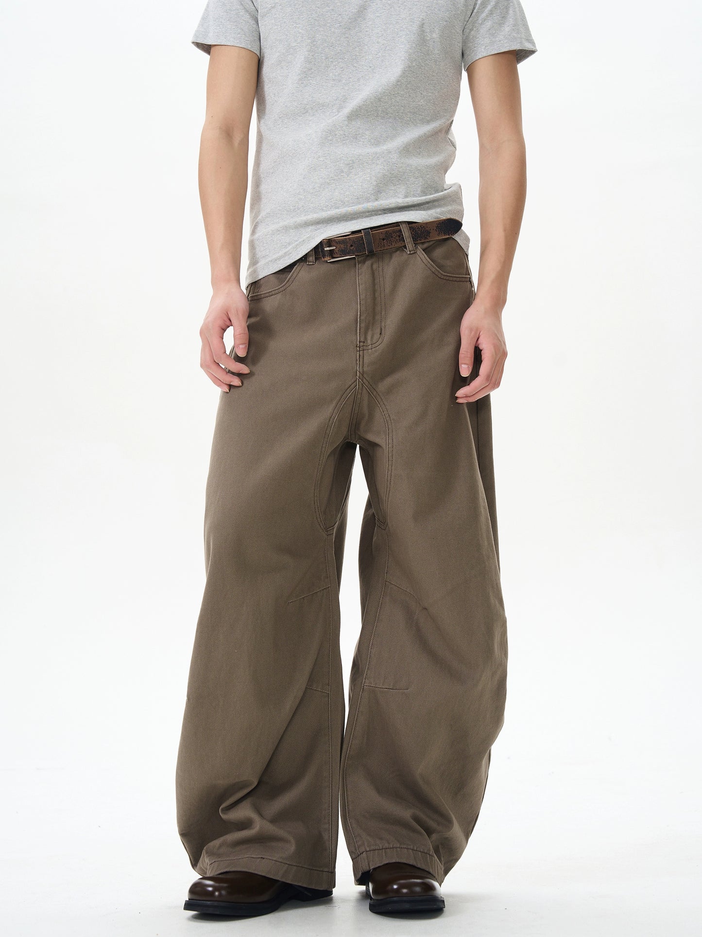 TJ10073 Baggy Coffee Brown Trousers