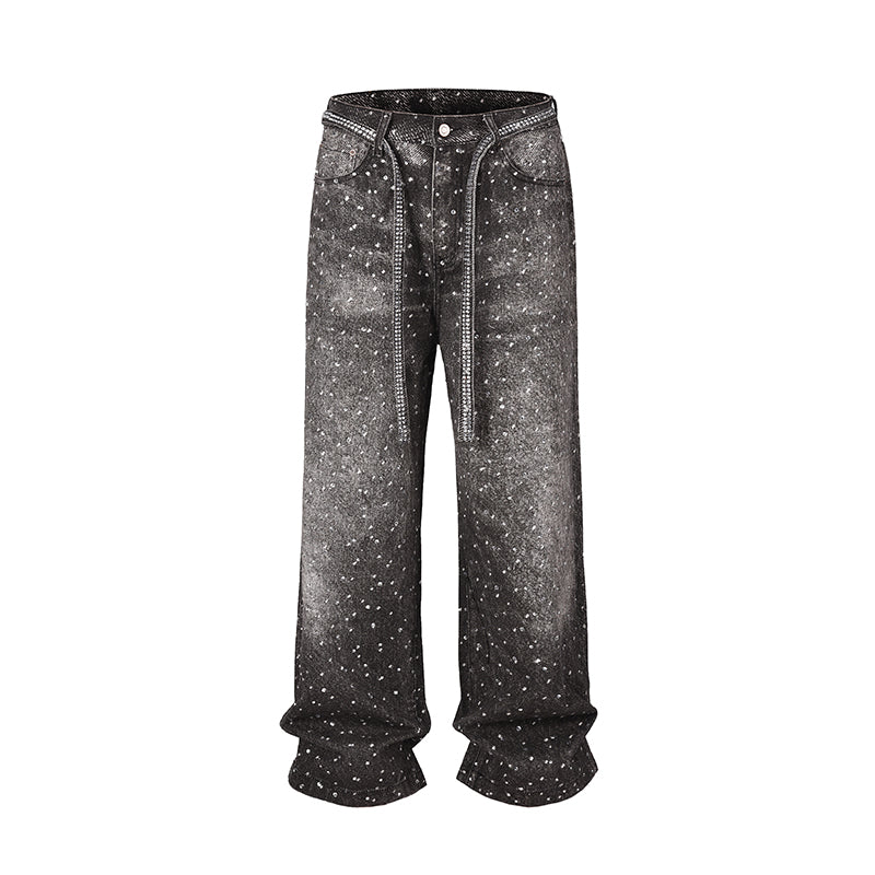 TJ10104 Baggy Starry Diamond Jeans