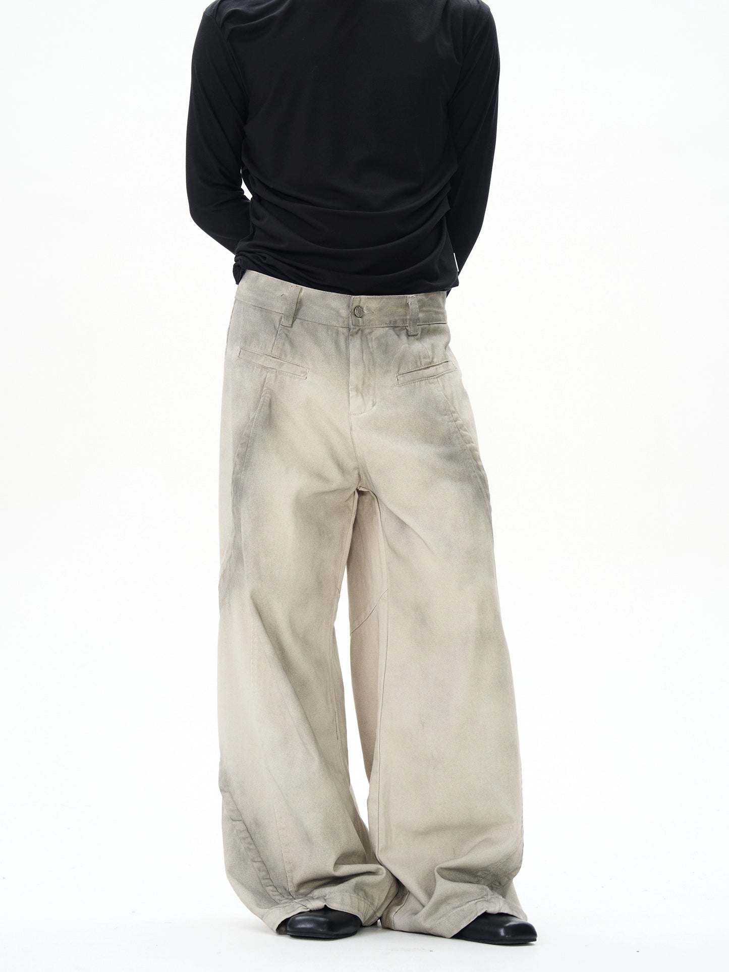 TJ10083 Baggy Dirty White Washed Trousers