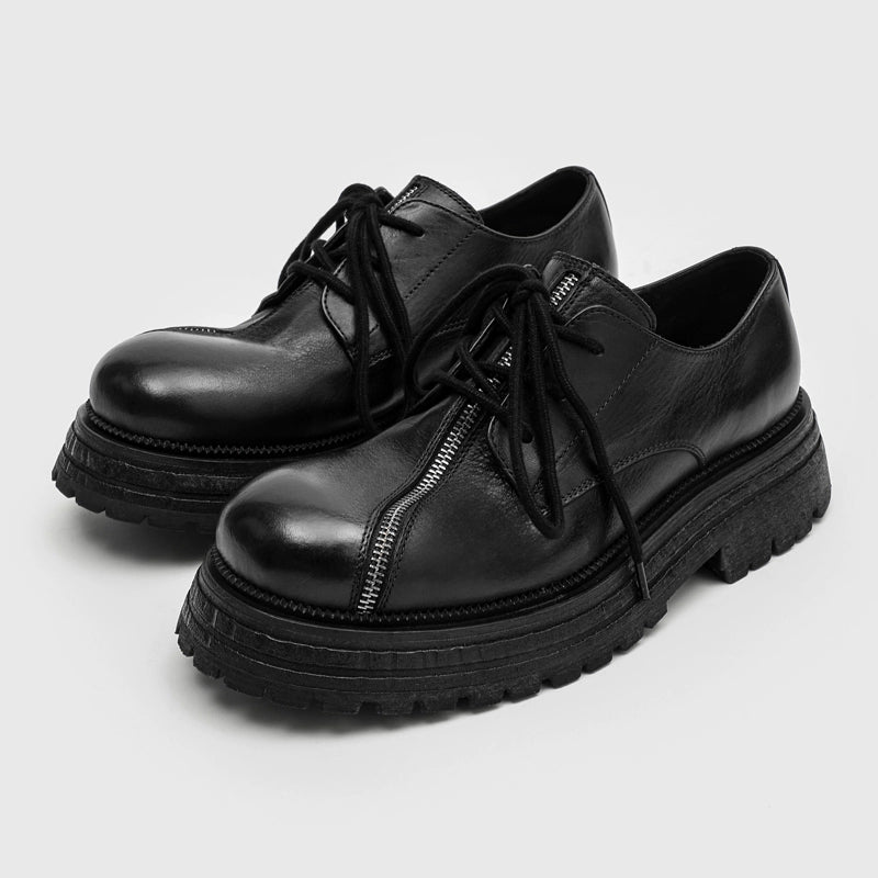 Chunky tilted metal zip derby