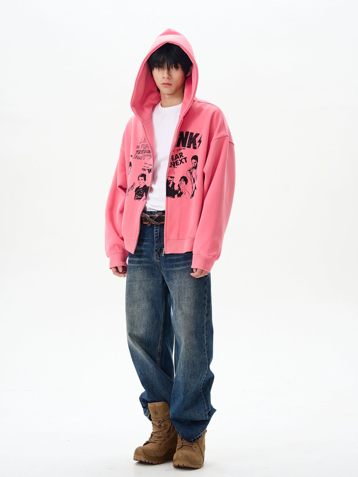 HS10052 Oversized Vintage Punk Hoodie
