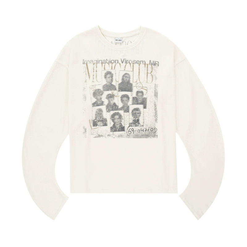 TLS146 Oversized Long Sleeve Digital Print Vintage Tee