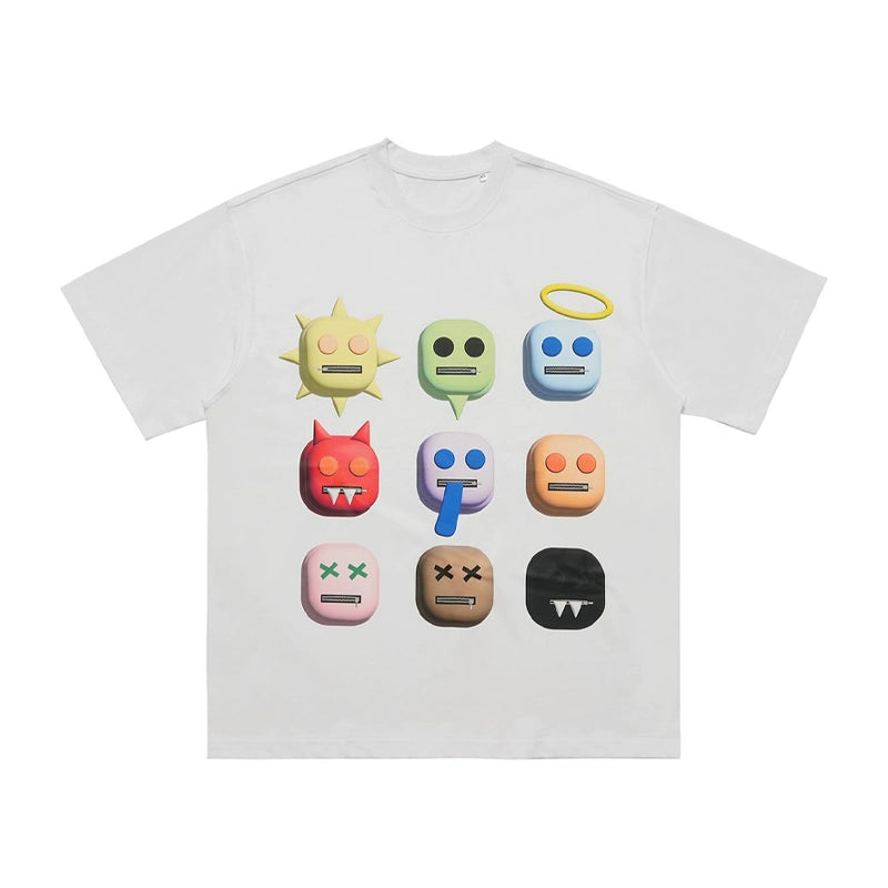 TLS125 Oversized tee/ Cartoon Emoji