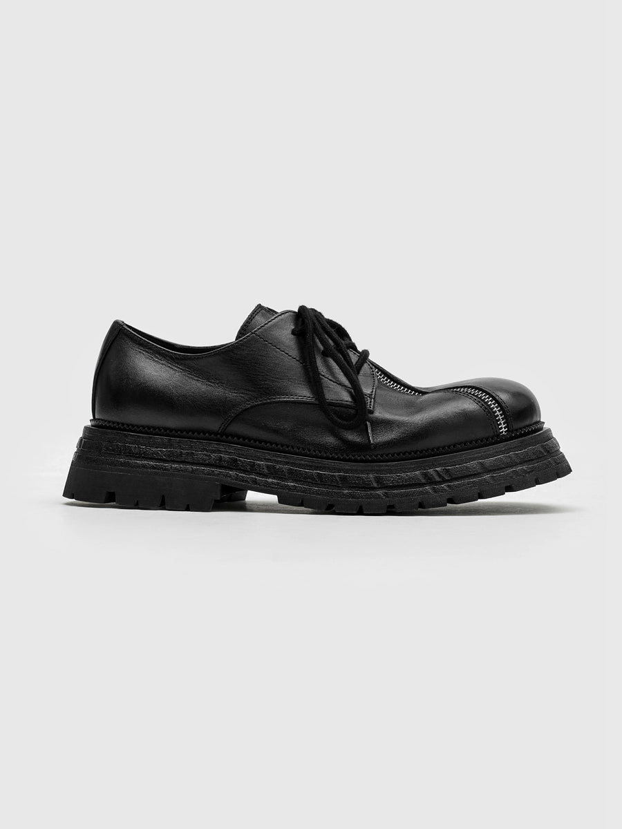 Chunky tilted metal zip derby