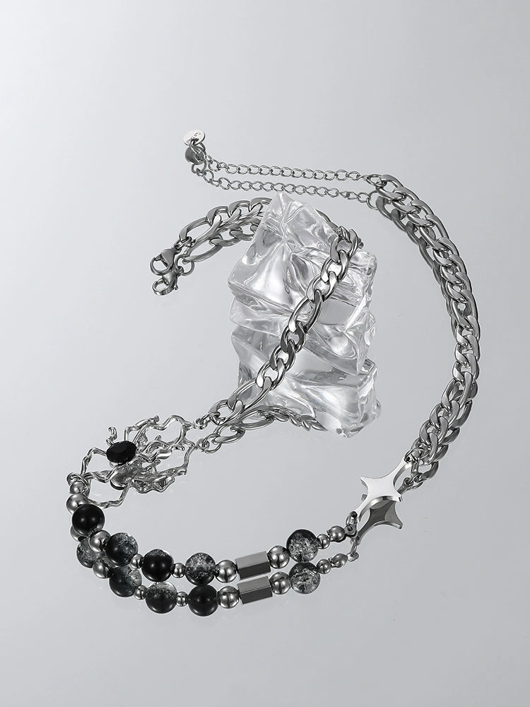 VOYAGE spider beaded necklace high-end sweet cool clavicle chain light luxury niche design cold style women's accessories
