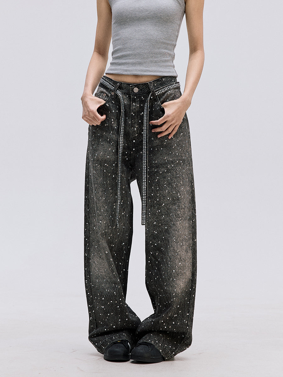TJ10104 Baggy Starry Diamond Jeans