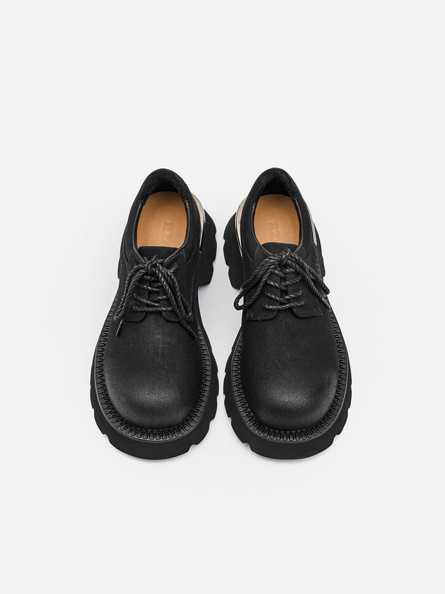 Chunky sole canvas derby