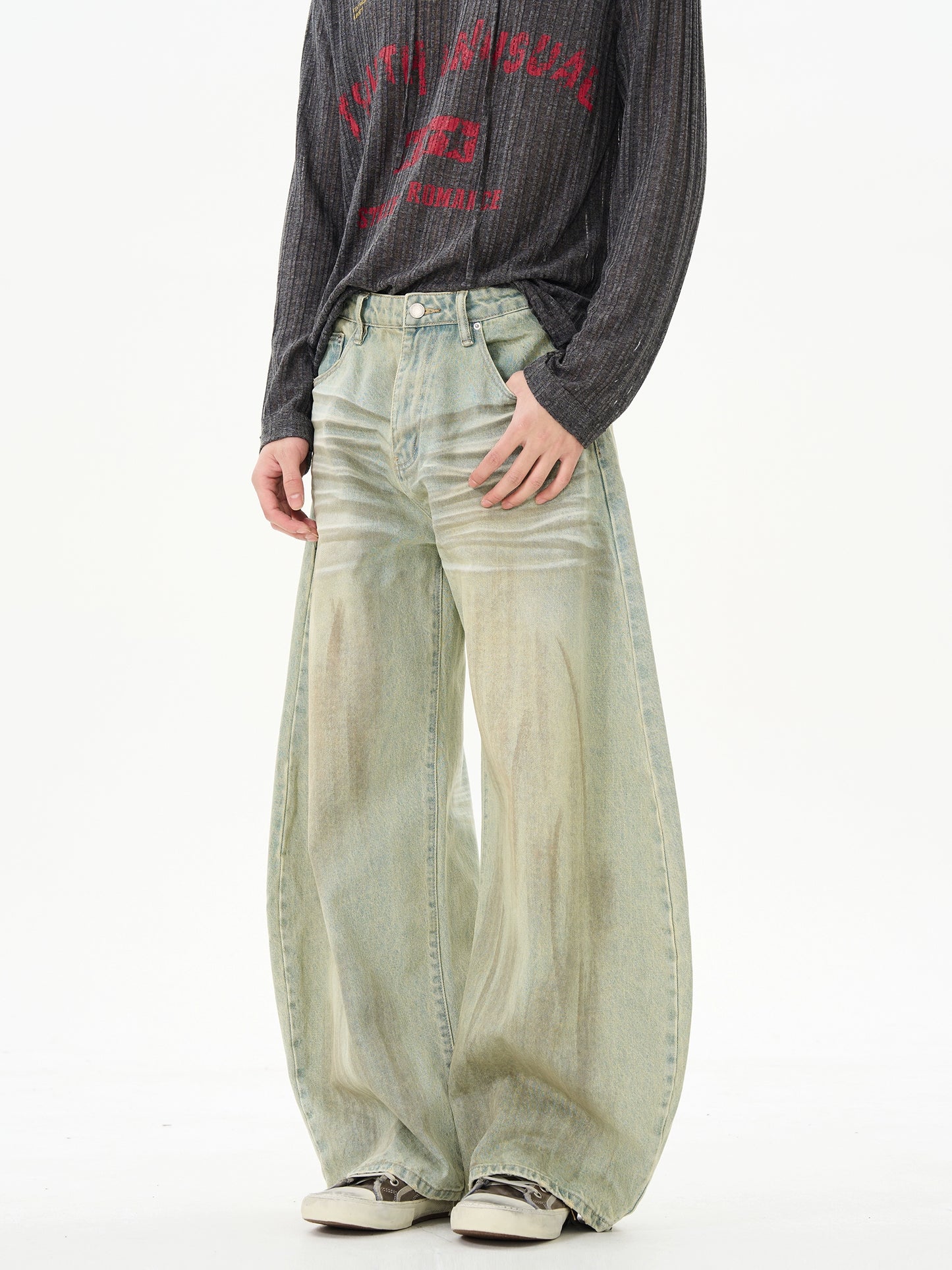 TJ10066 Baggy Dirty Washed Jeans