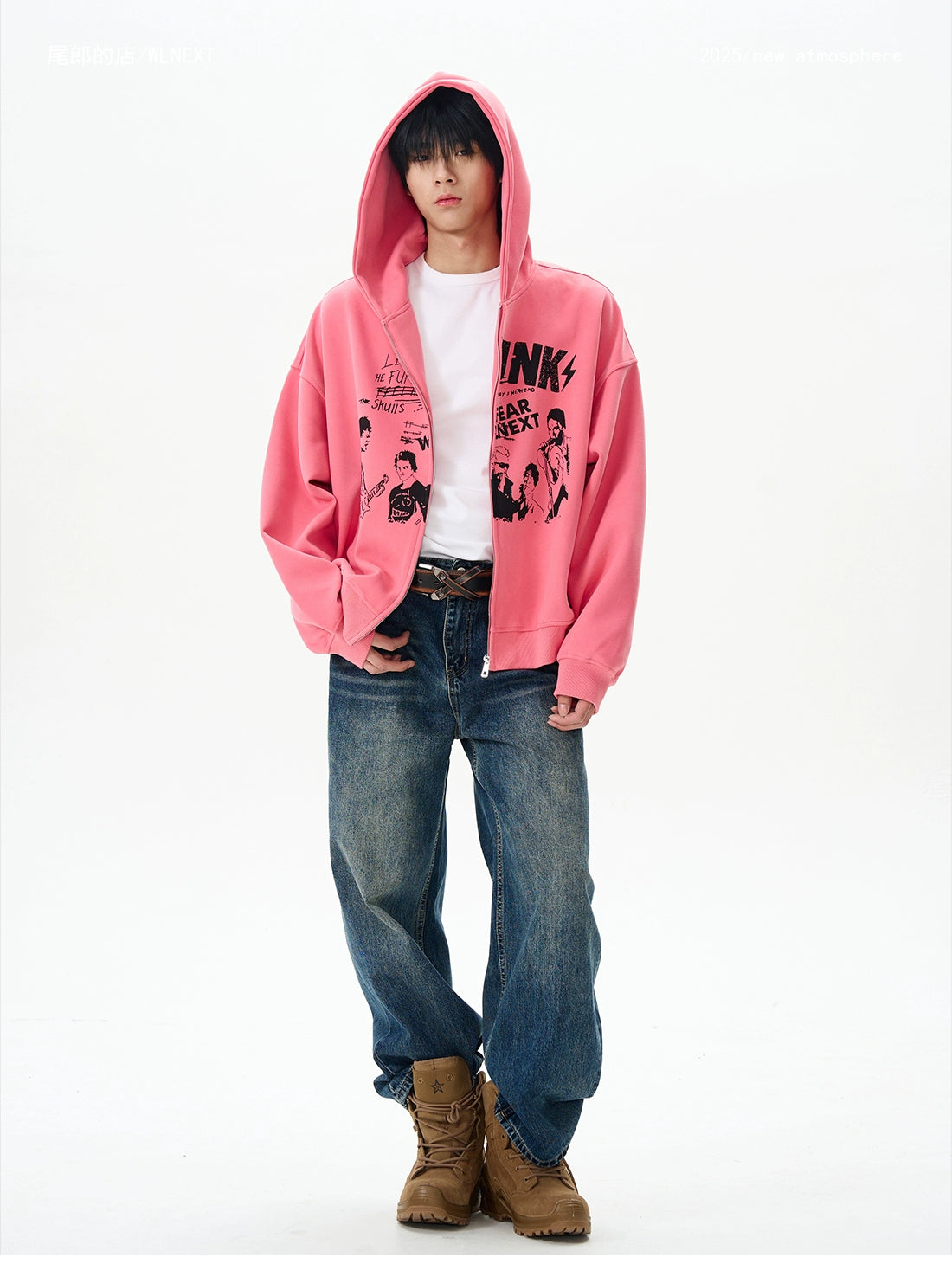 HS10052 Oversized Vintage Punk Hoodie