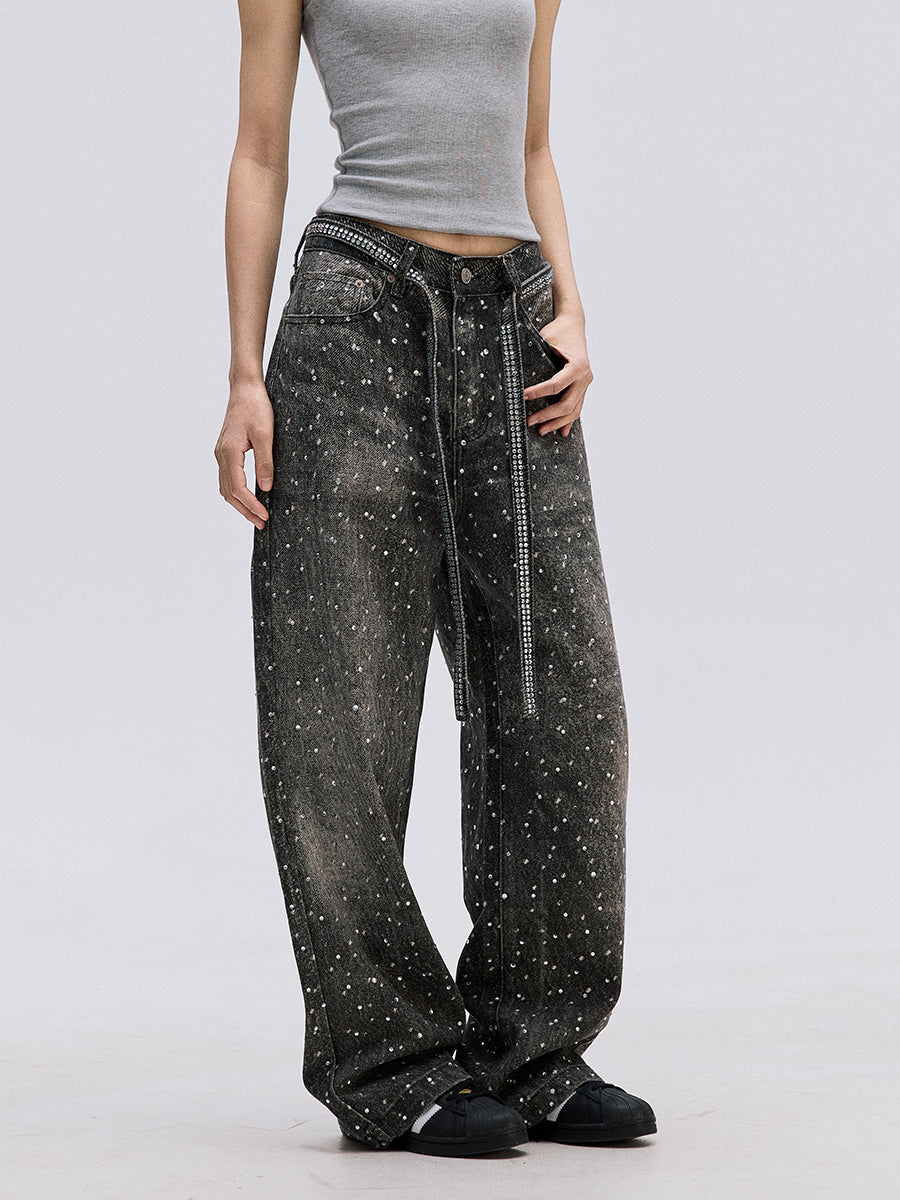 TJ10104 Baggy Starry Diamond Jeans