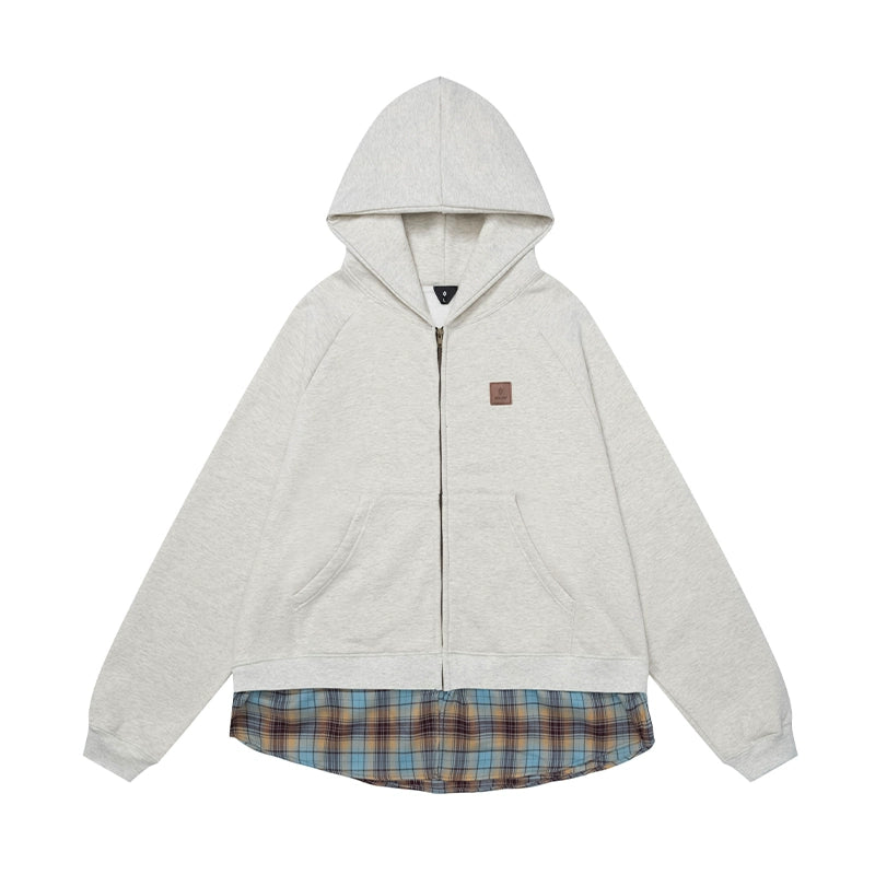 HS10006 Oversized Hoodie/ Plaid Fusion