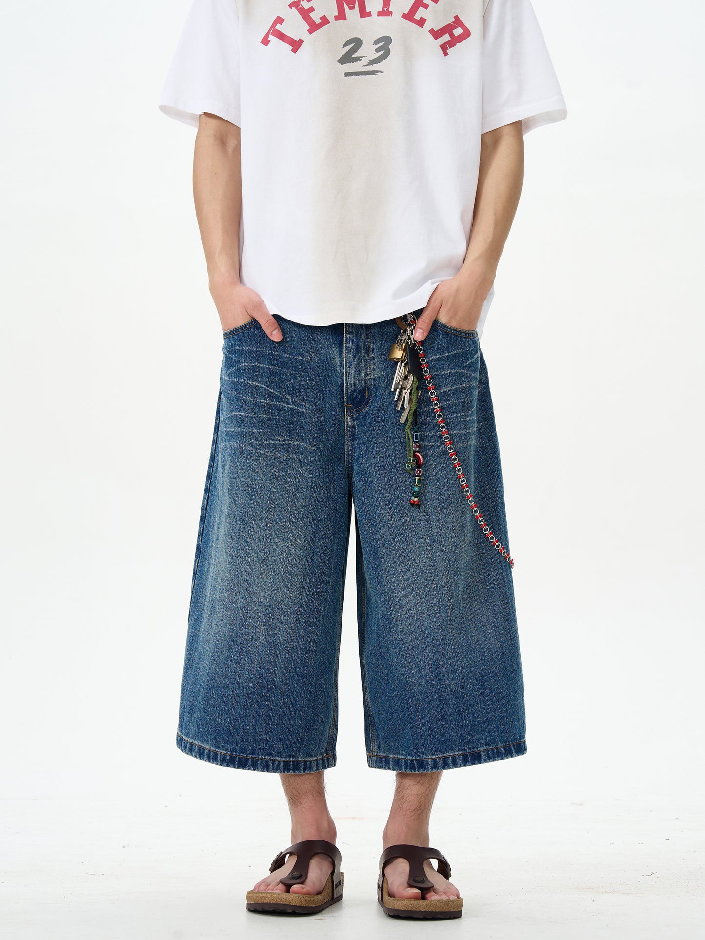 TJ10094 Baggy Vintage Washed Jorts