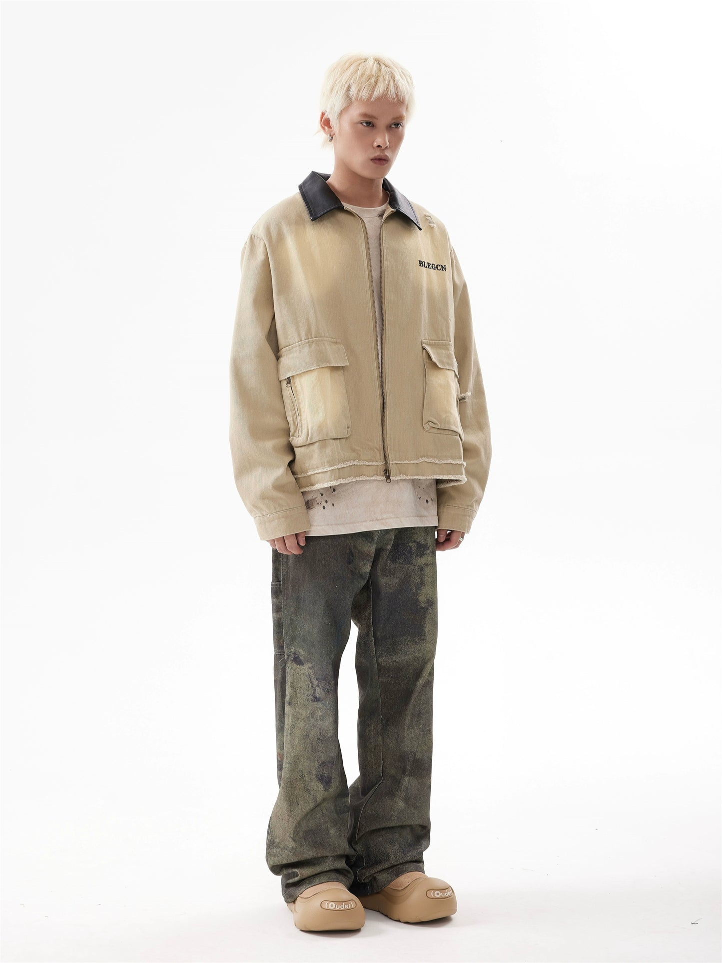 TJ10122 Faded Camouflage Bootcut Jeans