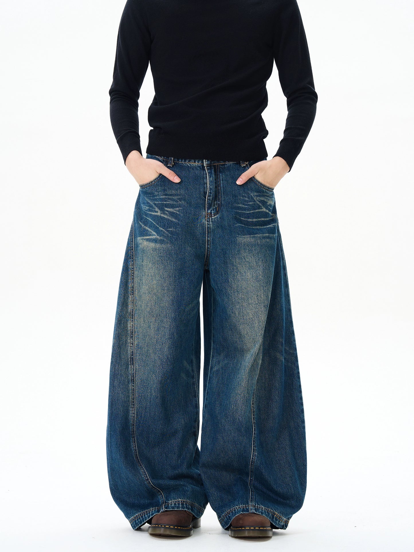 TJ10051 Wide-Leg Barrel Jeans/ Retrograde