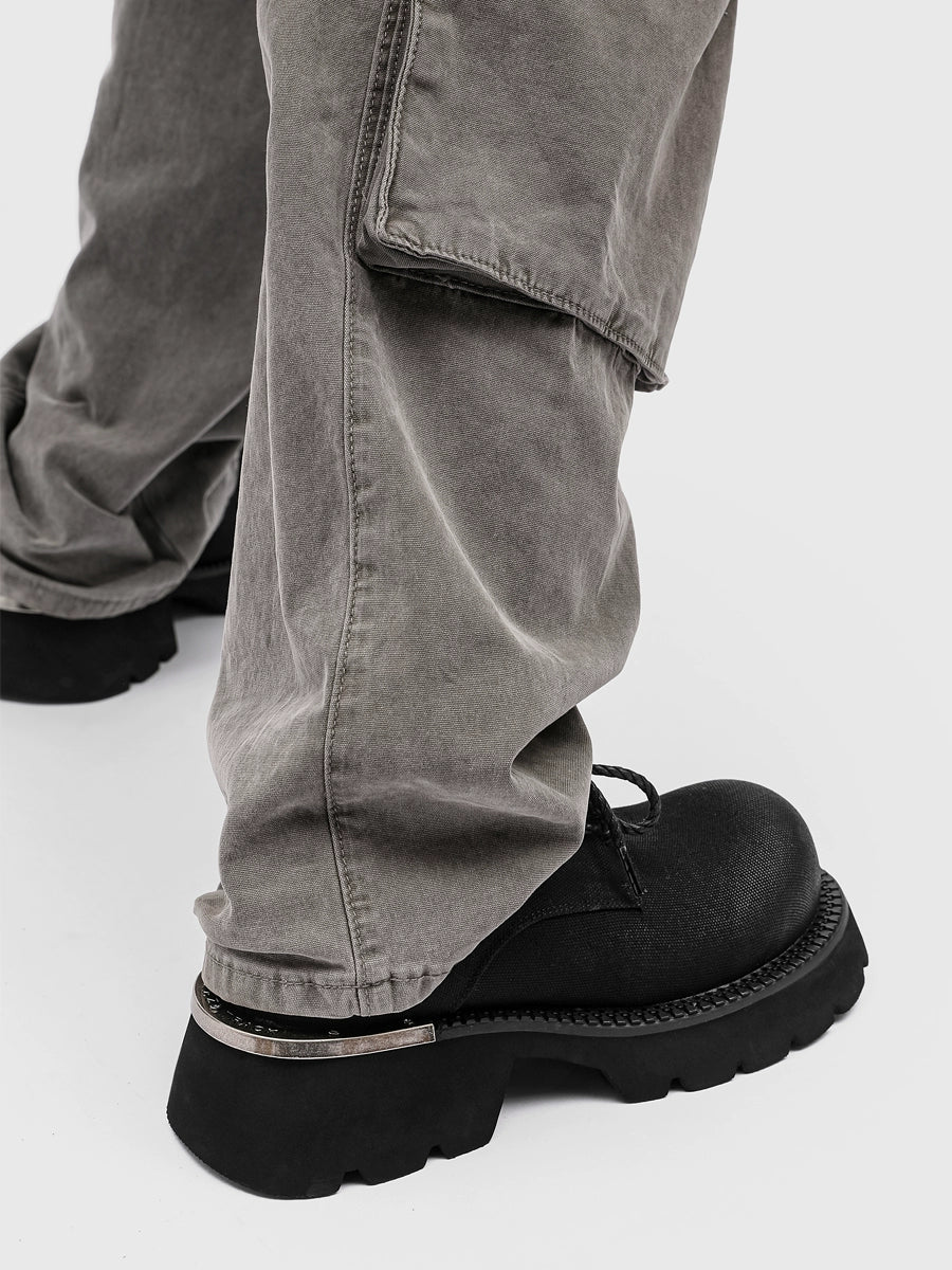 Chunky sole canvas derby