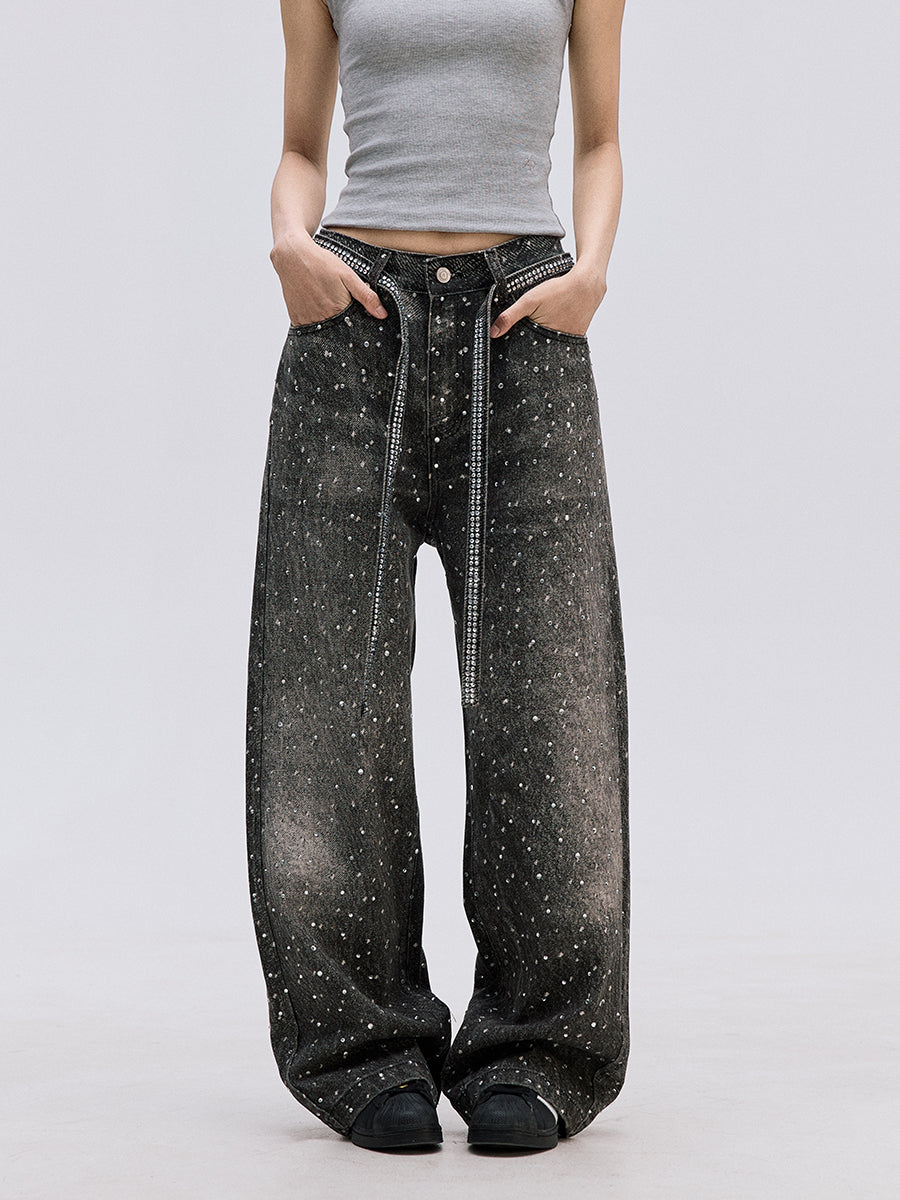 TJ10104 Baggy Starry Diamond Jeans
