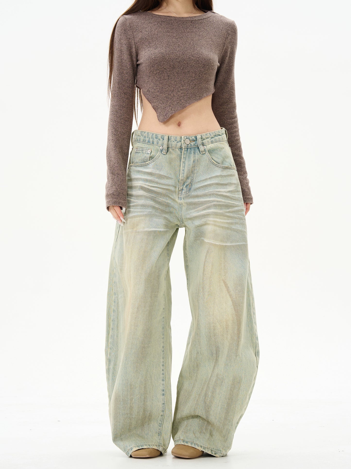 TJ10066 Baggy Dirty Washed Jeans