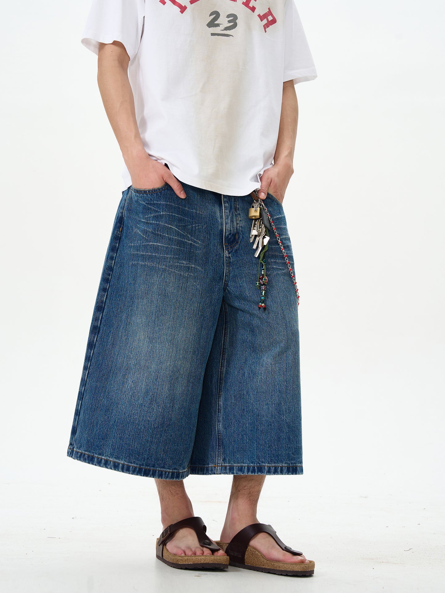 TJ10094 Baggy Vintage Washed Jorts