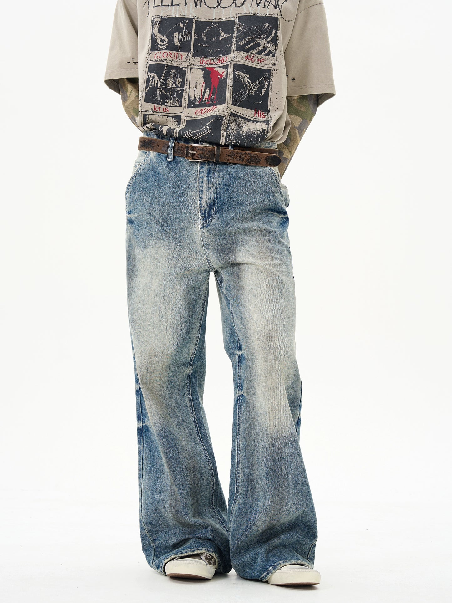 TJ10080 Flare Dirty Washed Bootcut Jeans