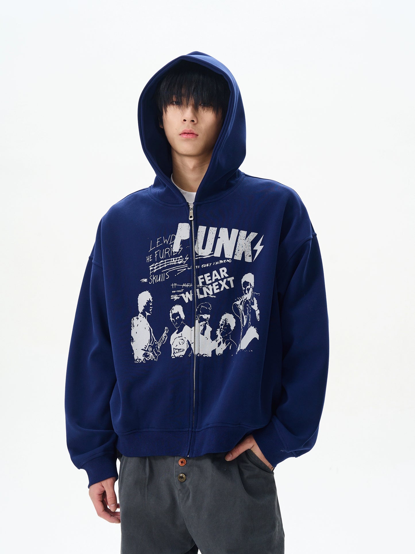 HS10052 Oversized Vintage Punk Hoodie
